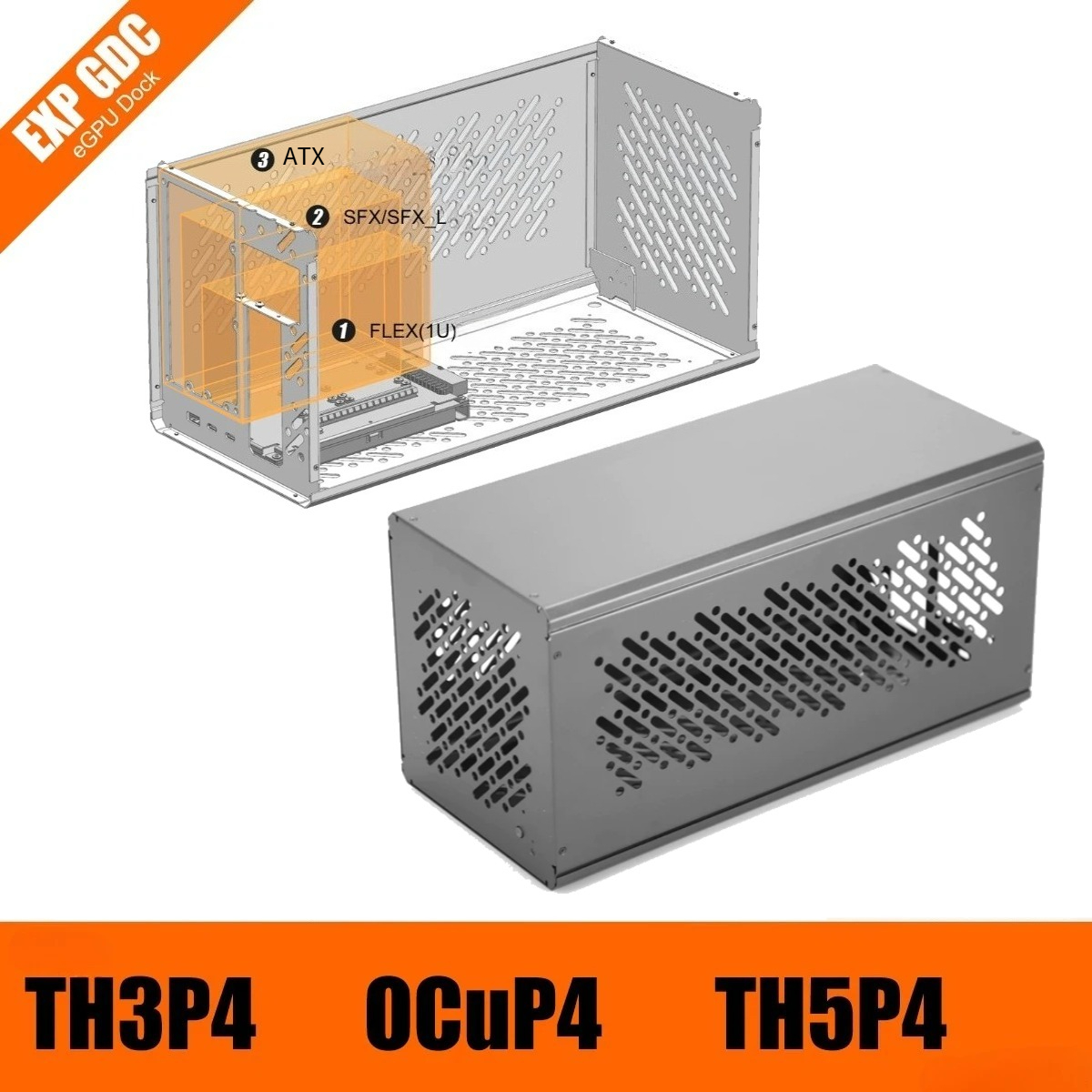 External Gpu Dock Pcie 4.0 Oculink - Metalen frame behuizing voor TH3P4 TH5P4
