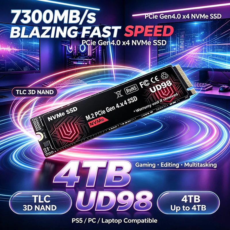 M.2 Nvme 4Tb Pcie 4.0 Ssd - 2026 Nieuwe Originele UD98 M.2 NVMe