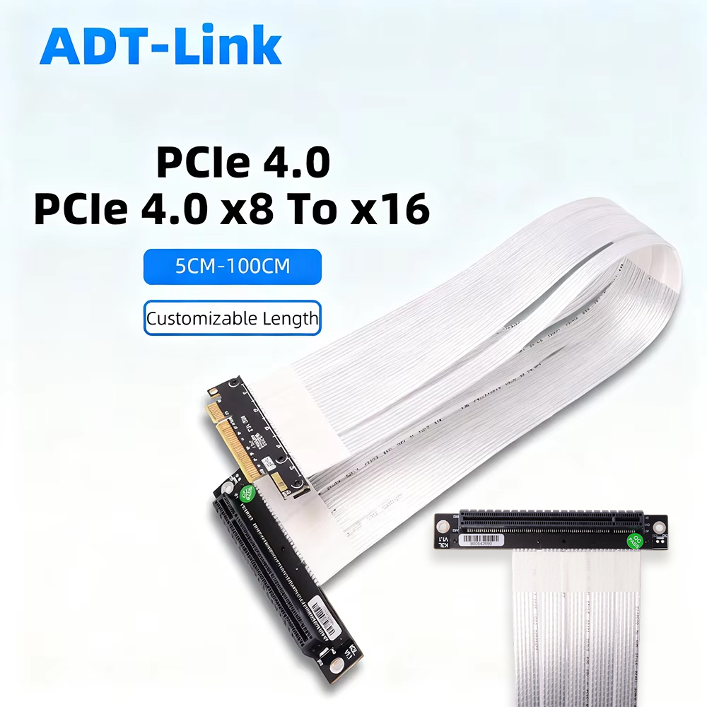 Pcie 4.0 X16 Riser Cable 90 Degree - ADT-Link PCIE 4.0 3.0X8 Naar X16